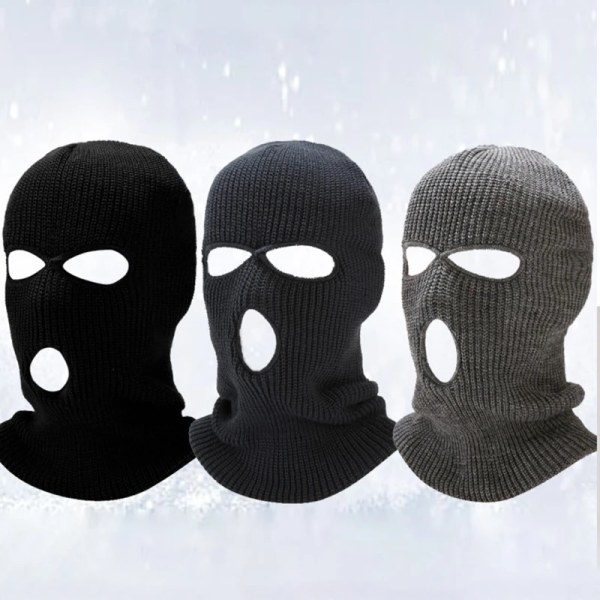 Full Face Cover Mask Three 3 Hole Balaclava Knitted Army Tactical CS Winter Cycling Ski Mask Beanie Scarf Warm Face Masks