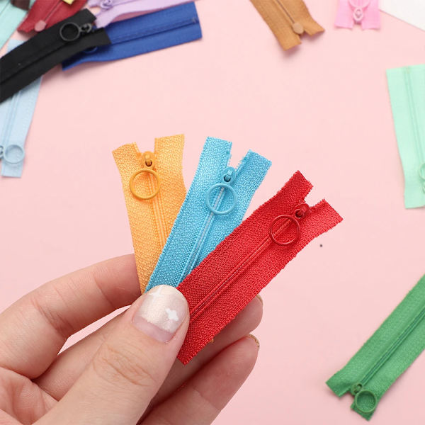 5pcs Handmade Sewing Scrapbooking Garment Zipper Mini Round Head Zippers for DIY Doll Clothes Accessories