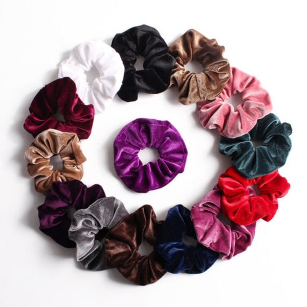 REAL VELVET Large thick strong Wide Scrunchies Hair Band Elastic Bobble UK