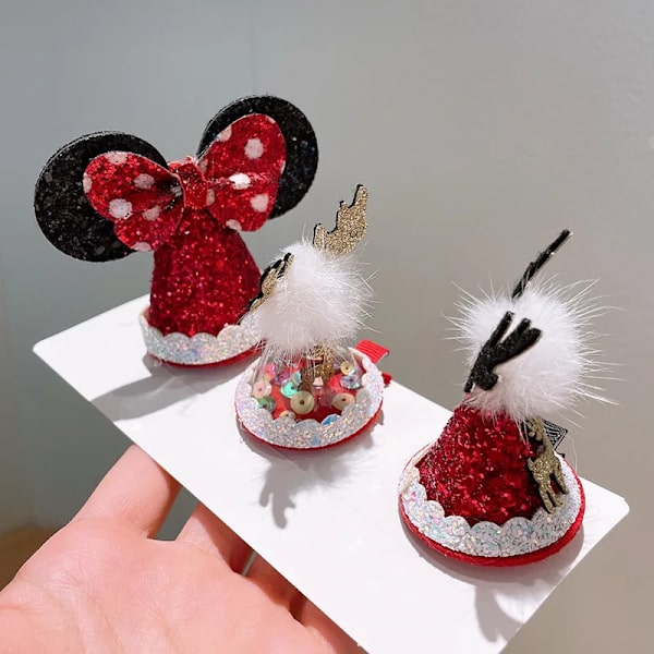 2024 New Christmas Hat Hair Clips For Women Girls Barrettes Xmas Elk Antler Children Hairclip Bow Kids Hairpins Hair Accessories