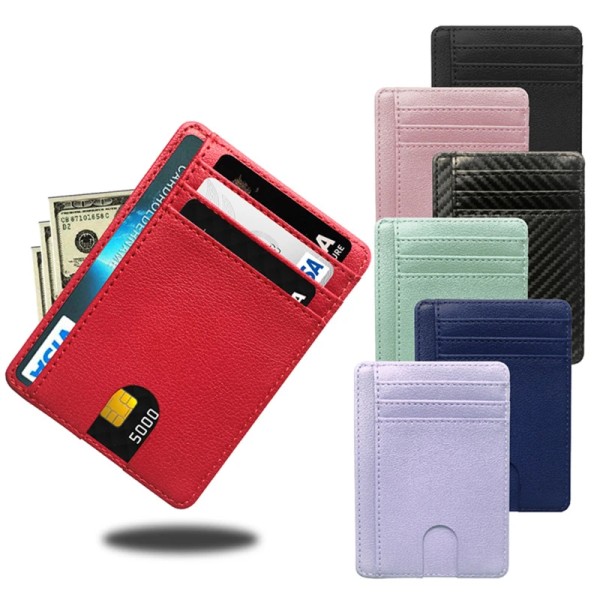 Slim PU Leather Wallet Credit ID Card Holder Purse Money Case Cover Portable Simple Exquisite Compact Male Female Storage Bag