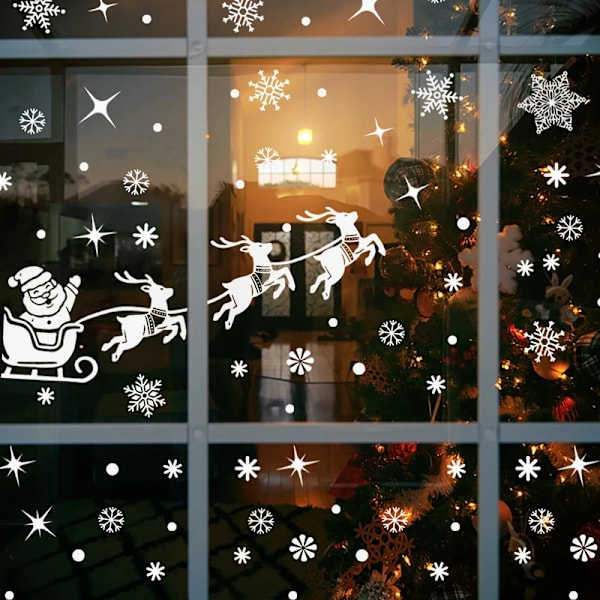 Christmas Wall Window Stickers Santa Snowman Elk Snowflake PVC Window Decals For Home Shopwindow Ornament Xmas Navidad New Year