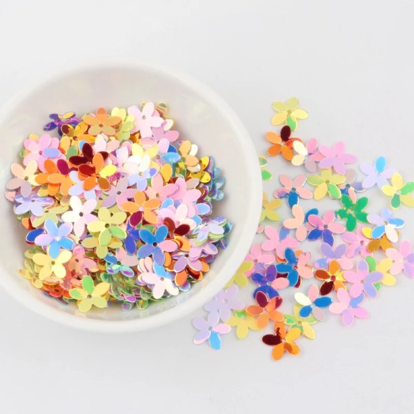 1cm Paillettes Flower Shape Sequins Gold Glitter Paillette Sewing Sequin With a Middle Small Hole For Home Use DIY Material 10g