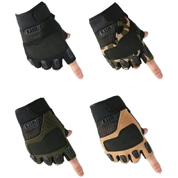 Hunting Carp Fly Fishing Gloves Out Door Sports Tactical Accessories Camo Hiking Slip Resistant Half Finger Cycling Gloves Gear