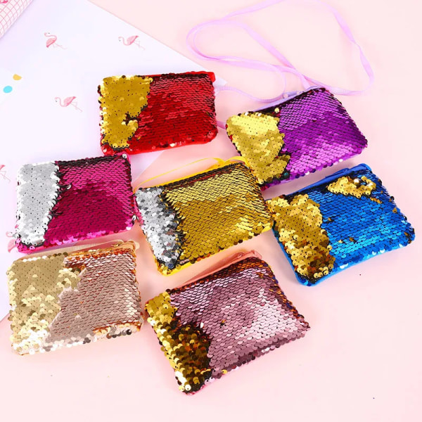 2019 NEW Fashion Children Coin Purse Mini Paillette Coins Wallet Mermaid Sequins Money Bags Cartoon Change Wallets Kid Gift