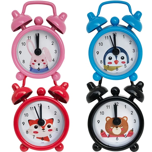 Creative And Metal Alarm Small Home Decoration Alarm Clock Electronic Clock Cute Mini Small Appliances red