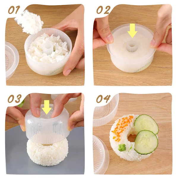 Rice Ball Mold Donut Round Non-Stick Sushi Maker DIY Easy Rice Ball Press Mold tools Children's Bento Set Kitchen Accessory