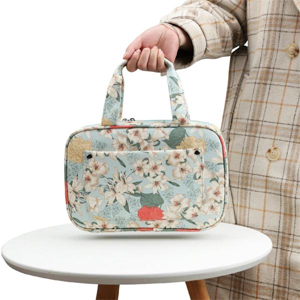 Empty Crochet Hook Bag Portable Travel Idyllic Style Storage Cases Organizer Empty Zipper Bag Knitting Needles Case Sewing Tool