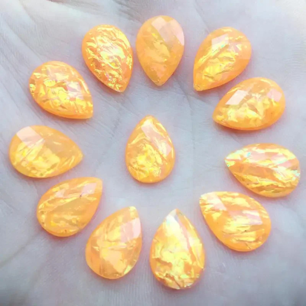 10*14mm Stick On Rhinestones buttons Shiny Drop Resin Rhinestone Crystals Stones For DIY Wedding 30pcs -HB94