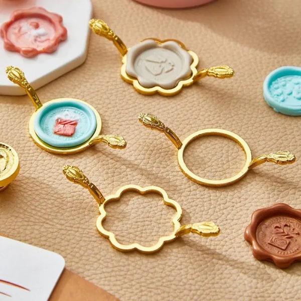New Seal Ring Shape Holder Setter Lacquer Seal Ring Mold Seal Head Diy Hand Account Envelope Handicraft Fit For 2.5cm/3cm Stamp