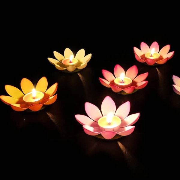 1pc Multicolor silk lotus lantern light  floating candles  pool decorations Wishing  birthday wedding party decoration