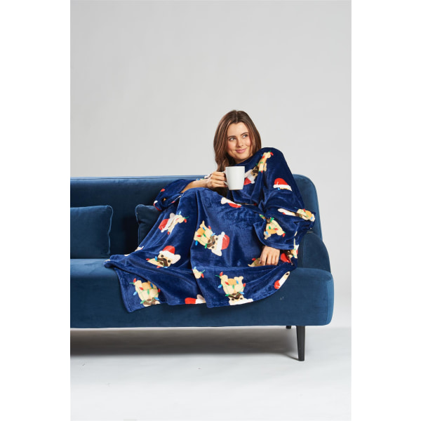 Luxury Fleece Sleeved Blanket Super Soft Warm Wearable Throw with Sleeves