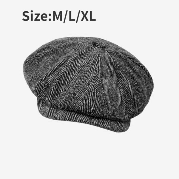 Retro Big Size 62cm Newsboy Caps Men Vintage Wool Thick Beret Winter Driver Hats for Men Tweed Men Casual Flat Octagonal Cap