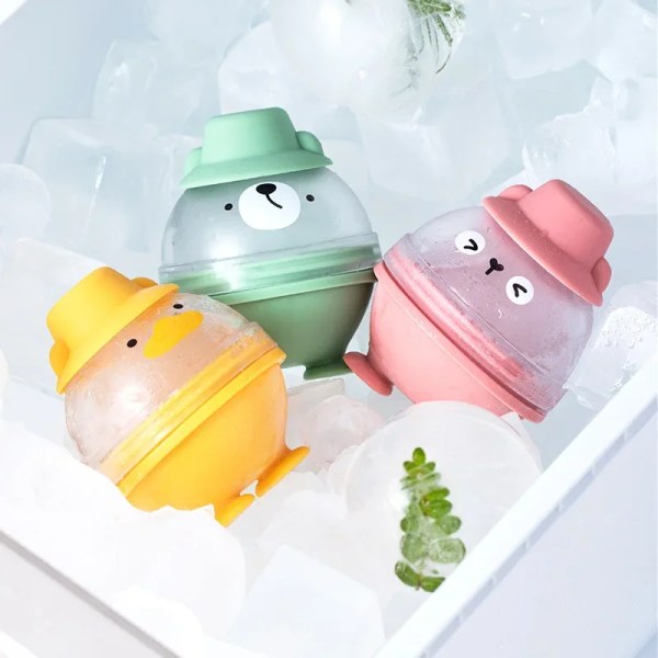 Ice hockey ice cube mold Ice box household round ball small frozen ice block with lid magic food grade silicone ice grid