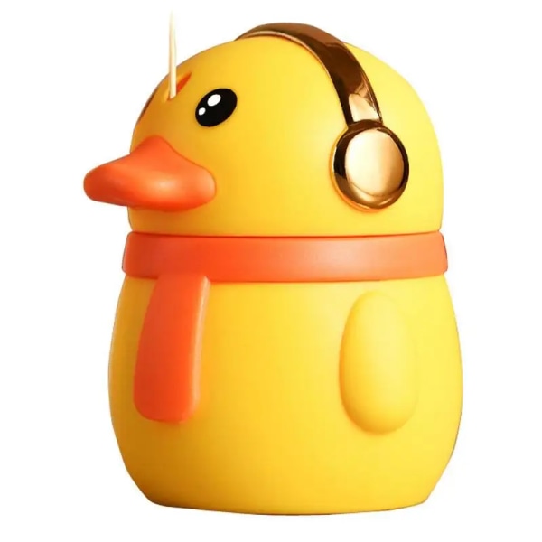 Cute Automatic Toothpick Holder Dispenser Fashionable Yellow Duck Portable Toothpicks Storage Box Unique Gift Decorate for Home
