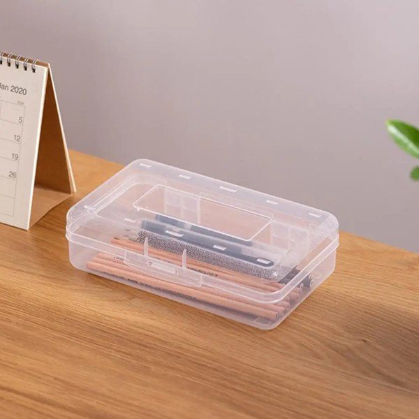 Pencil Case Wide Application Stationery Box 5 Colors Reusbale  Beautiful Transparent Kid Pencil Box