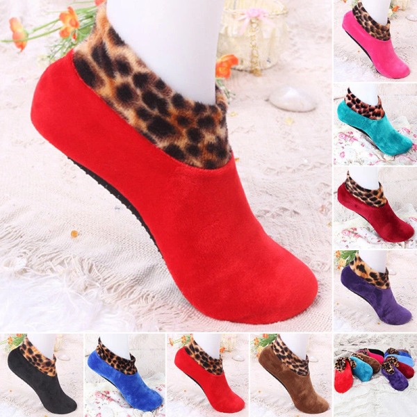 Womens Men Soft Fleece Socks Thicken Winter Autumn Warm Velvet Boot Socks Unisex Elastic Non Slip Indoor Floor Socks Slipper