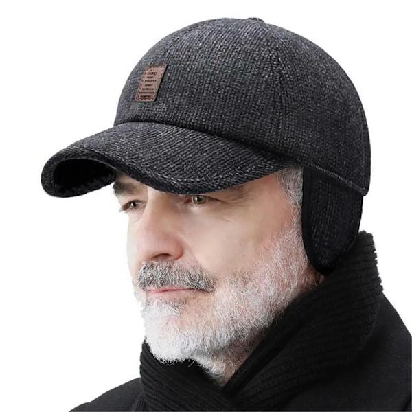 Vinterbomberhatt Män Kvinnor Ryskt Svart Läder Ushanka Kepsar Med Öronlappar Päls Varmt Läder Märke Baseballkeps Hattar