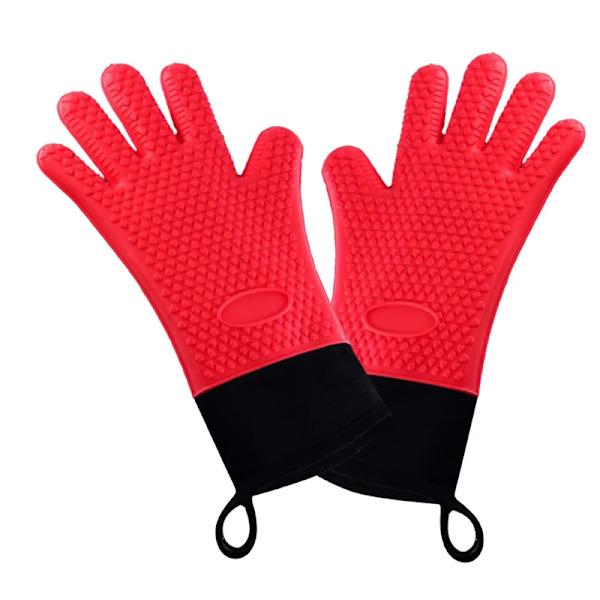 1Pc Double Layer BBQ Oven Gloves Silicone for Cooking Grilling Waterproof Mitts  Kitchen Utensils Silicone Pot Holder