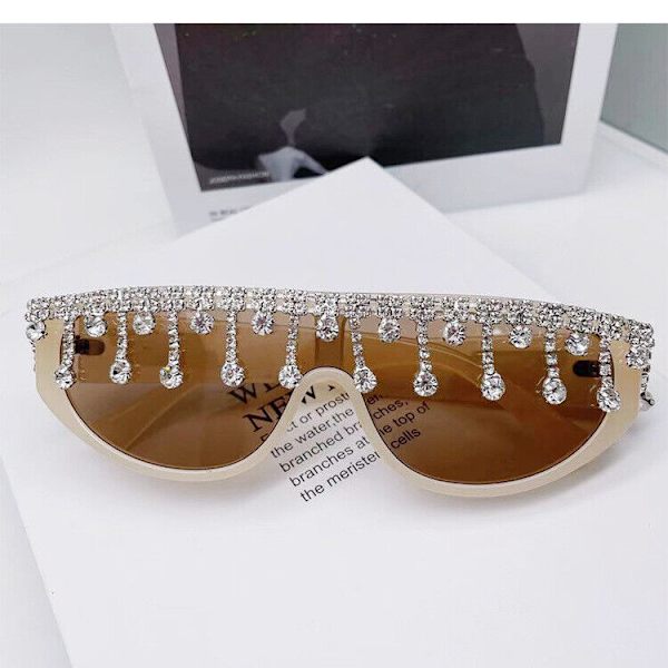 Womens Sunglasses UV Bling Tassel Rhinestone Elegant Personalized For Party C