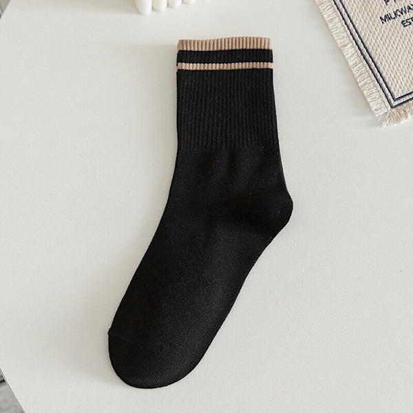 5 Pairs Summer Autumn Cotton Stripe Thin Sweat Absorbing Medium Socks
