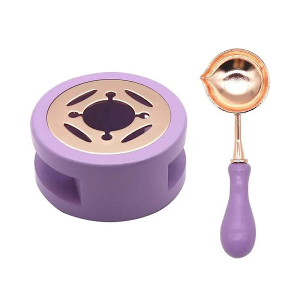 Wood Wax Seal Warmer Kit Wax Seal Melting Furnace Tool with Melting Spoon