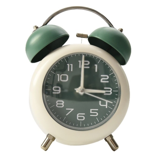 Vintage Metal Alarm Clock with Backlight Retro Design Gentle Wake Up Call Blue