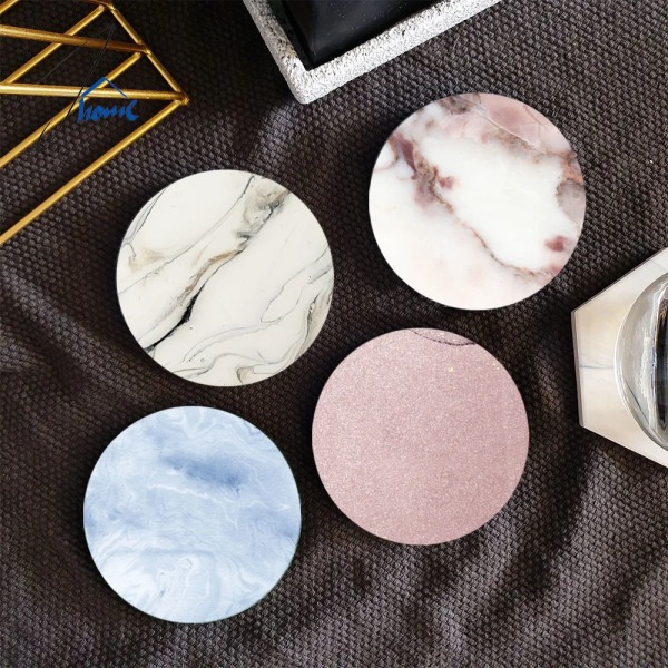 Marble Style Ceramic Coaster Sets Coasters for Drinks Absorbent Coaster for Coffee Wooden Table Housewarming for Gifts