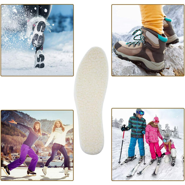 Sheepskin Insoles Soft Warm Winter Thick Inner Soles Sheep Wool Shoes Boot Pad