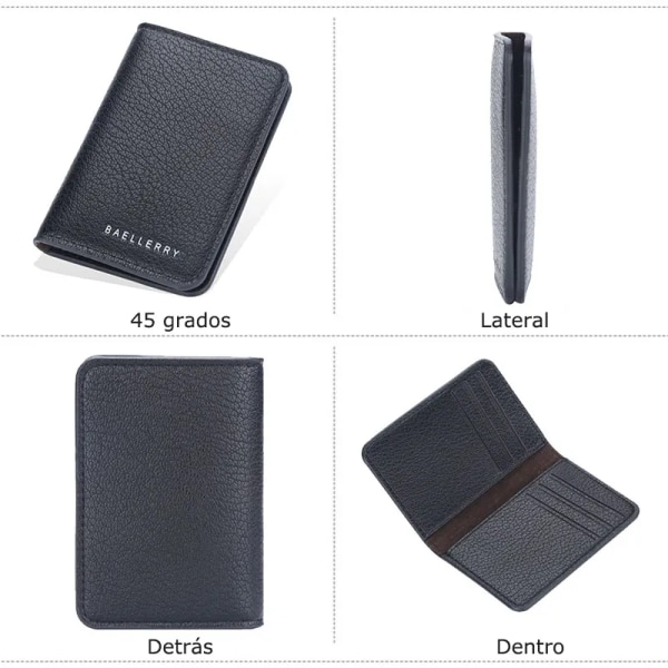 Slim Folding Wallet Men Soft Leather Card Wallet Mini Credit Card Holders Wallet Thin Card Purse Small Bags for Women Men Wallet