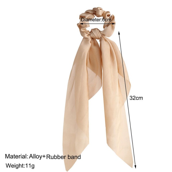 Long Ribbon Scrunchies Silky Satin Hair Rope Ties Ring Elastic Bands Headwear