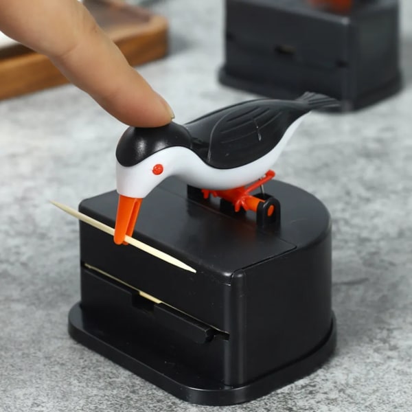 Automatic Press Bird Toothpick Box Toothpick Holder Dining Table Decoration Kitchen Accessories Smart Toothpick Box