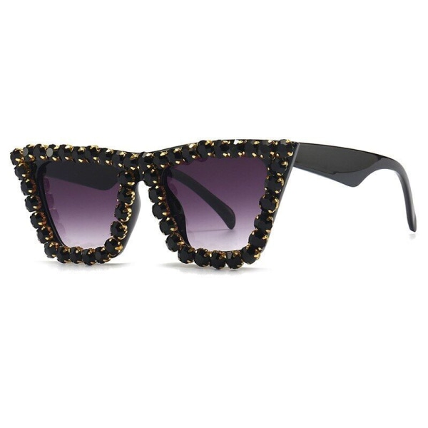 Design Handmade Rhinestone Cat Eye Sunglasses Fashion Glasses Women Red with Blu