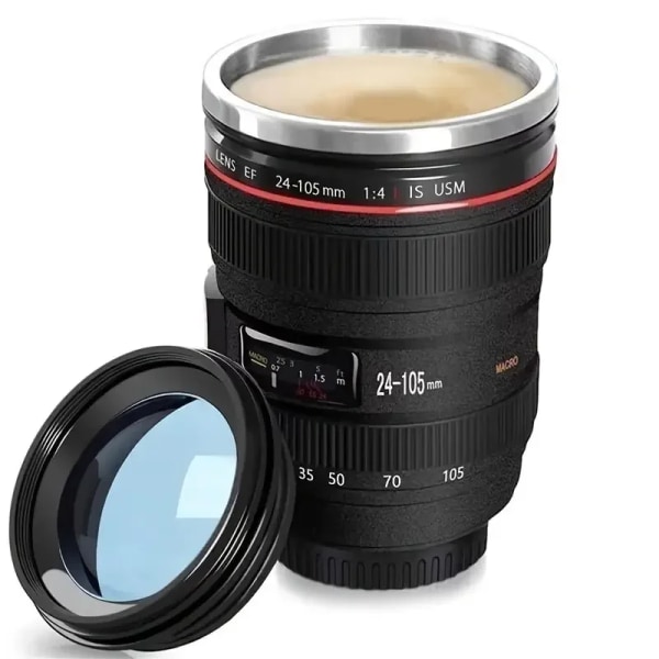 1pc Camera Lens Coffee Mug, Travel Coffee Photographers Mug, Home Supplies