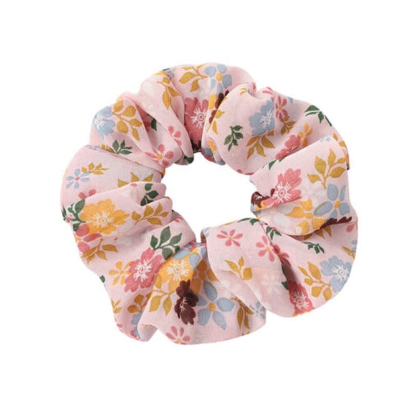 Women Floral Chiffon Hair Scrunchies Cherry Hair Accessory Elastic Rubber Bands*