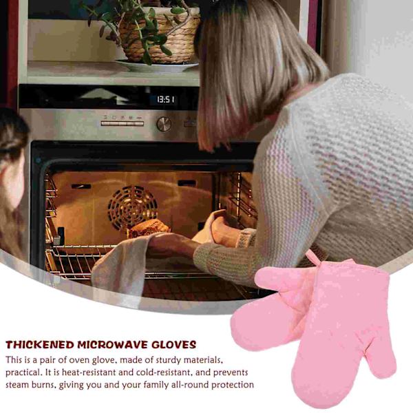 1 Pair of Kitchen Oven Mitts Reusable Grilling Glove Decorative Baking Mitt Home Baking Supply