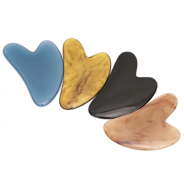 1Pc Heart Shape Face Back Waist Spa Massager Beeswax Gua Sha Scraping Massage Scraper Acupuncture Guasha Board Massager for Face