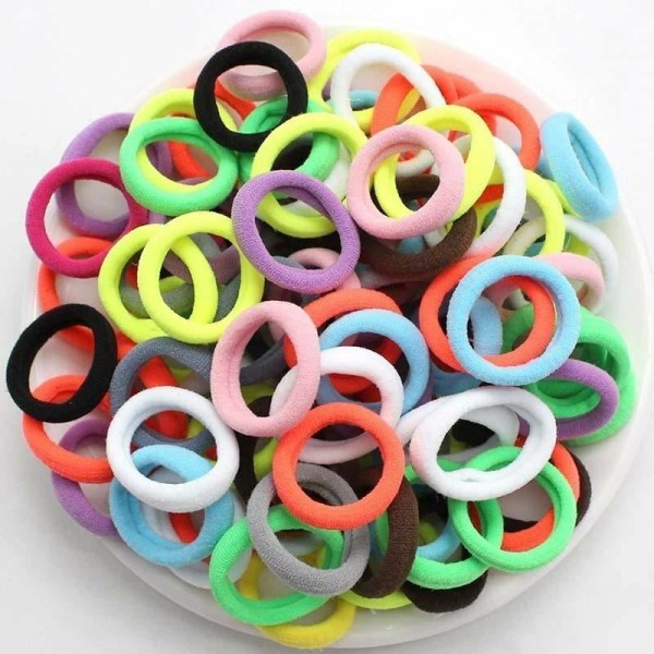 50pc/lot Kids Candy Color Hair Rope Elastic Scrunchie Hair Bands Mini Hair Rings