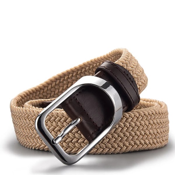 2023 NewFemale Casual Knitted Pin Buckle Men Belt Woven Canvas Elastic Expandable Braided Stretch Belts For Women Jeans
