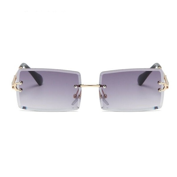 Retro Rimless Rectangle Women Sunglasses Alloy Frame UV400 Gradient Sun Glasses