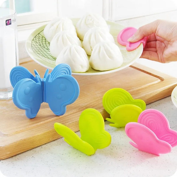 1PC Cute Butterfly Silicone Oven Mitt Cooking Tool Silicone Clip Heat Insulation Non-slip Gadgets Plate Pot Holder Kitchen Tool