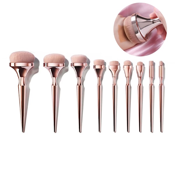 9pcs Makeup Brushes Set Foundation Highlighter Eye Shadow Blush Powder Soft Nylon Blending Face Eye Cosmetic Beauty Tool