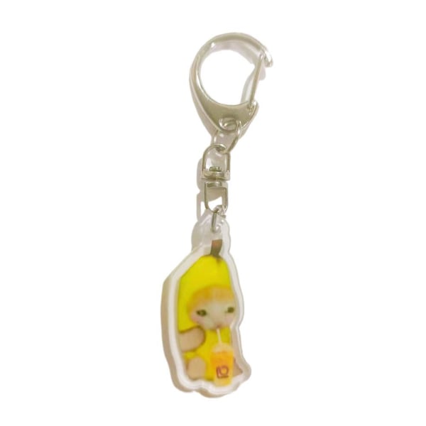 Hjärta katt Gulligt Hot Banan Cat Expression Keychain D One size