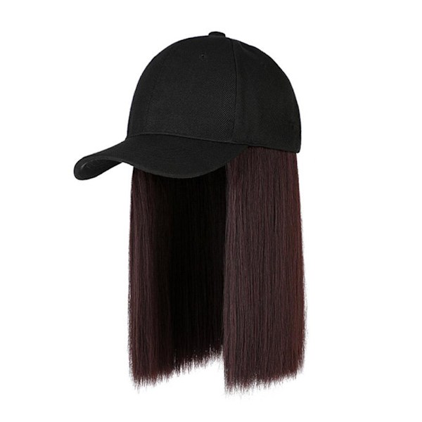 Perukhatt Integrerad Dam Sommar Mode All-Match Lot M6 Konstgjord Peruk K8H5 Dark Brown Black Duck Tongue