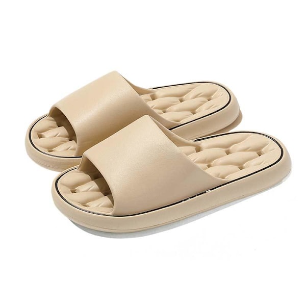 Bekväma Pillow Slides Anti-Slip Sandaler Ultra Mjuka Tofflor Hem Utomhus Sko Hot khaki 42/43