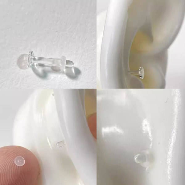 Glas Örhängen Transparent Osynlighet Mode Örhängen Accessoarer För Student Kvinnor Män P7 WhiteC One size 2pcs