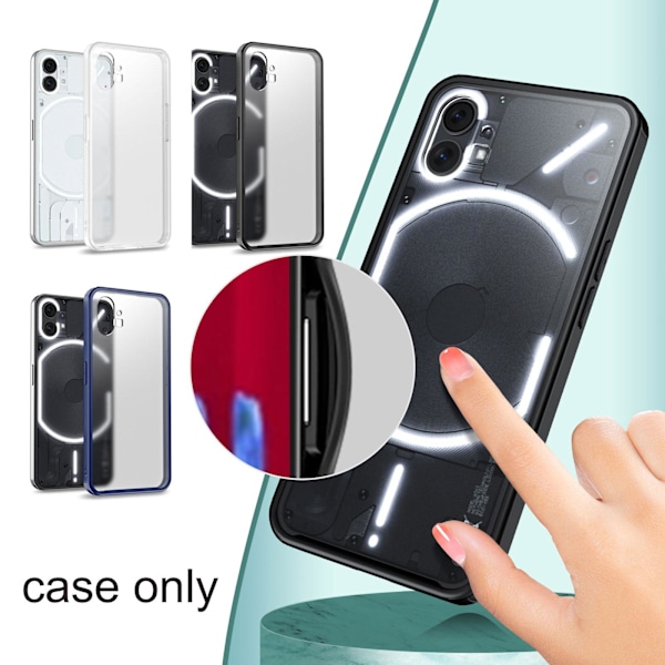 För Nothing Phone 1 Skyddande Stötfångare Skal Matt Mjukt TPU Skal 8E5T Armor R6D6 black for nothing phone 1