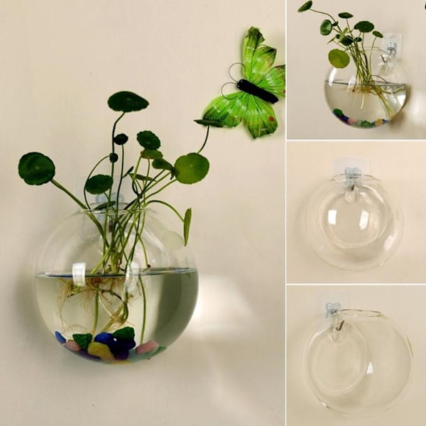 Kreativ Vägg Glas Vas Vägghängande Akvarium Hängande Vas Vardagsrum Väggdekoration H0u5 TransparentB 12cm