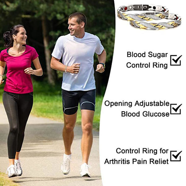 Magnetisk Läknings Terapi Artrit Armband Hälsosam Viktminskning Smärtlindring .ny Golden One size