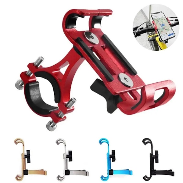 Aluminiumlegering 360 Graders Rotation Cykel Motorcykel Styre Telefonhållare Fäste red onesize